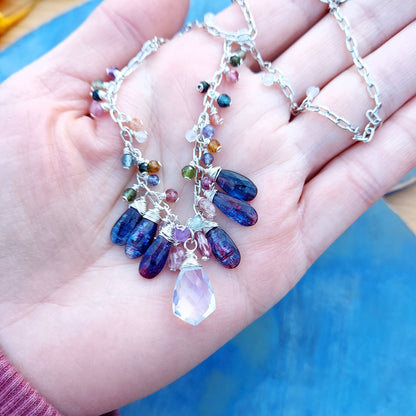One of a Kind Luxurious Opalite and Mystic Kyanite Necklace