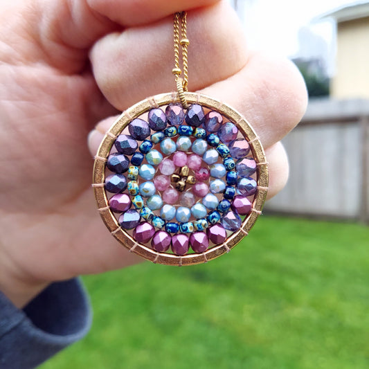 One of a Kind Golden Mandala Necklace