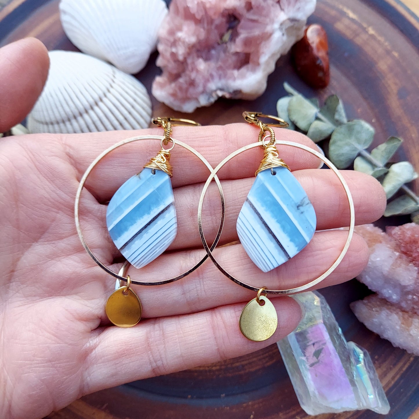 Owyhee Blue Opal Kinetic Earrings