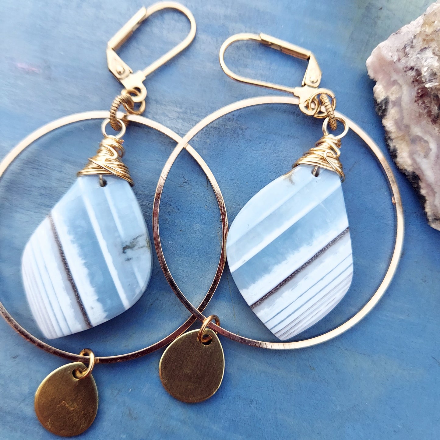 Owyhee Blue Opal Kinetic Earrings