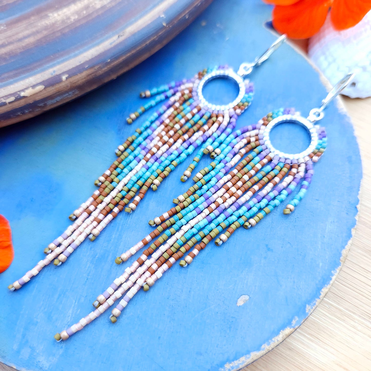 Phoebe Beaded Fringe Earrings