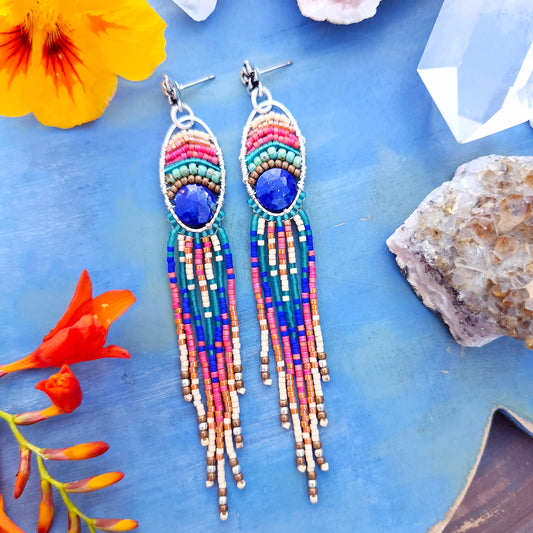 Tillie Beaded Fringe Earrings