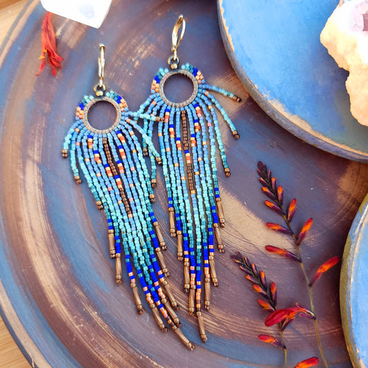 Veda Beaded Fringe Earrings