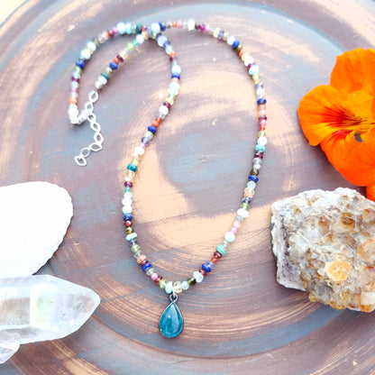 Only Gemstones Beaded Necklace with Apatite