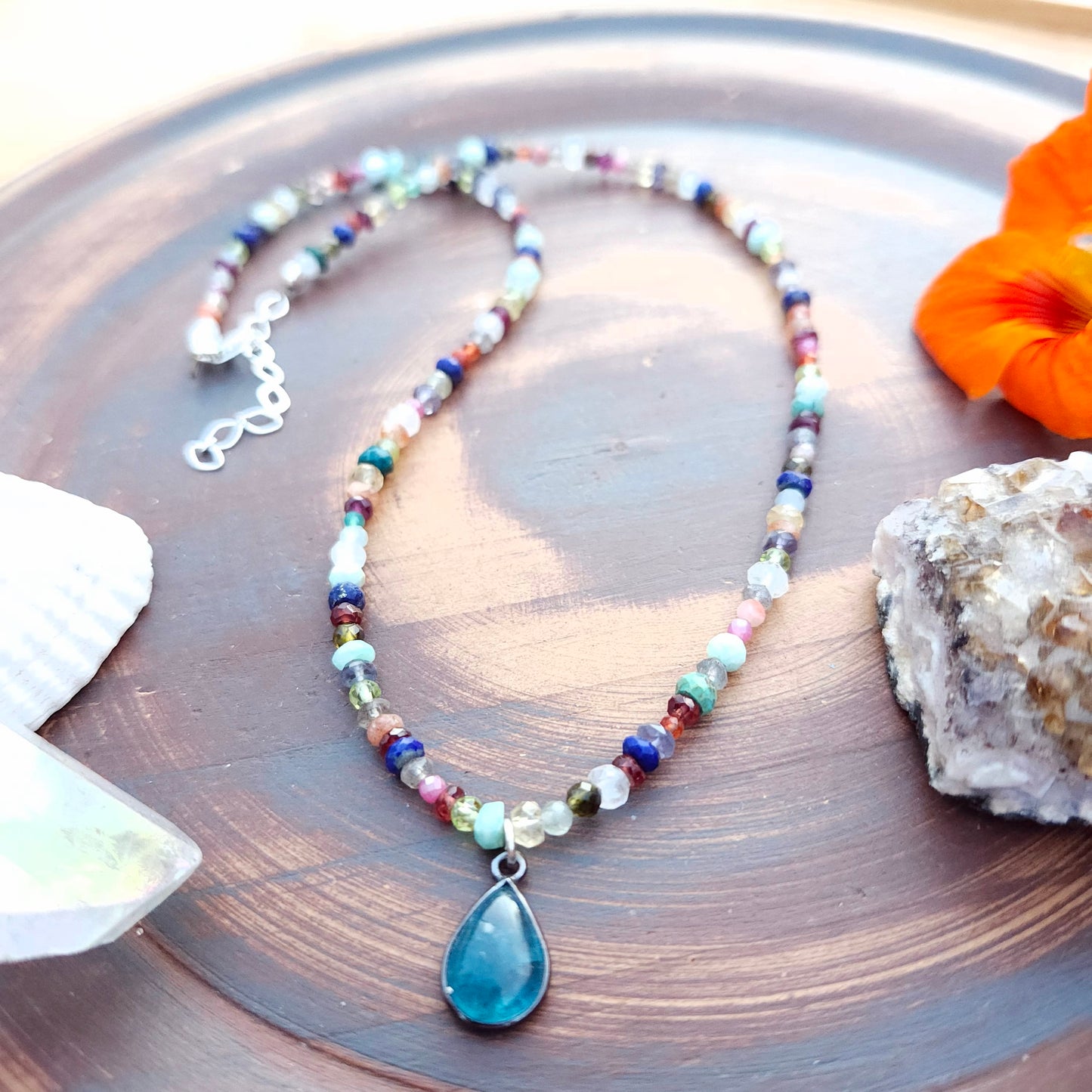 Only Gemstones Beaded Necklace with Apatite