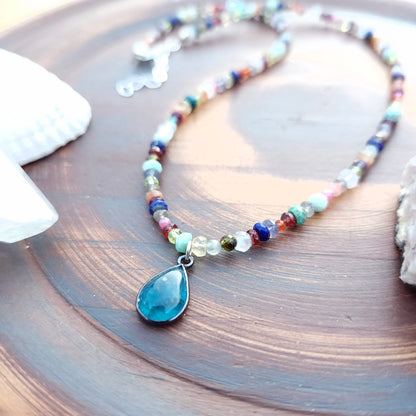 Only Gemstones Beaded Necklace with Apatite