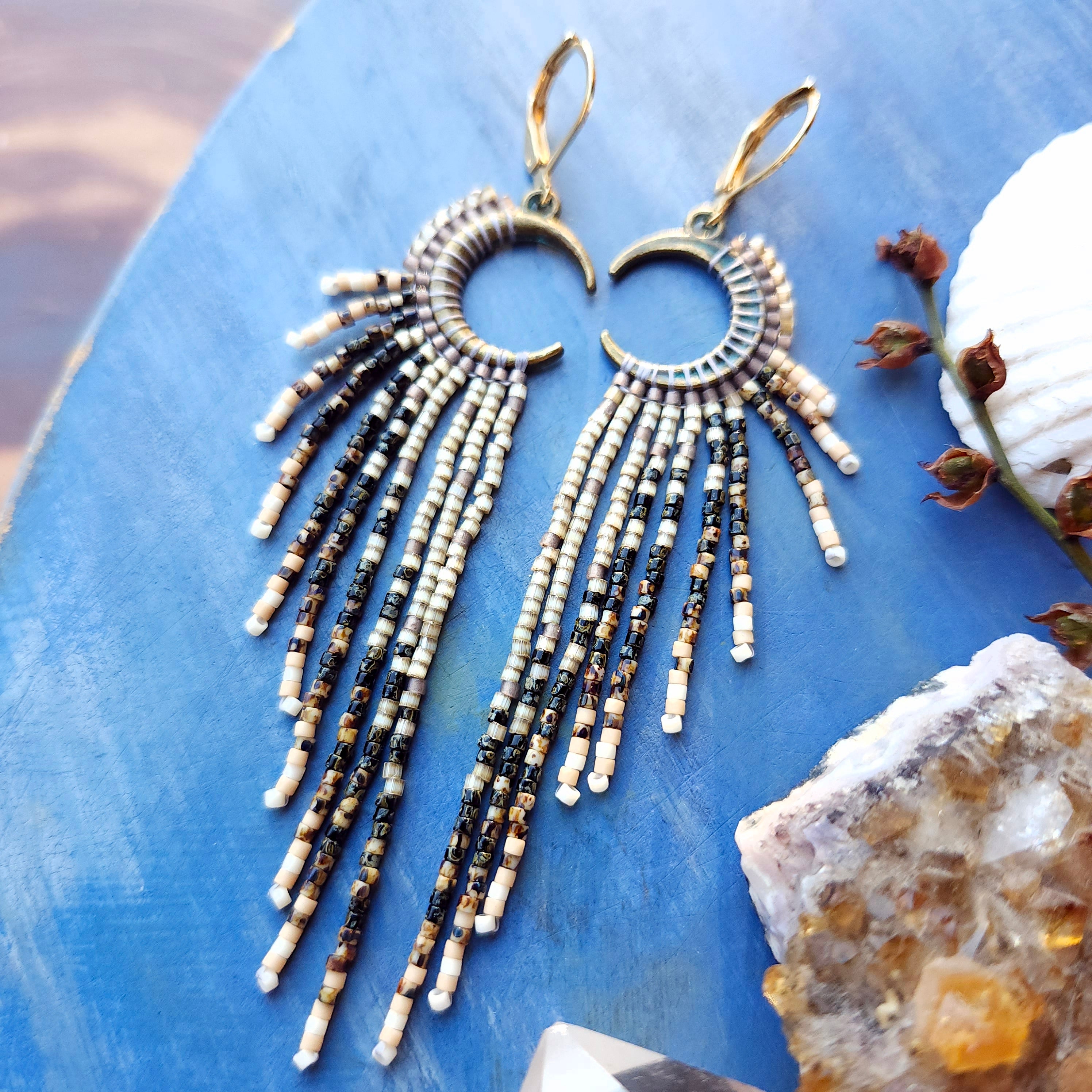 Moon Fringe Earrings on sale