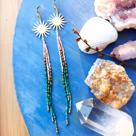 Bree Beaded Fringe Earrings