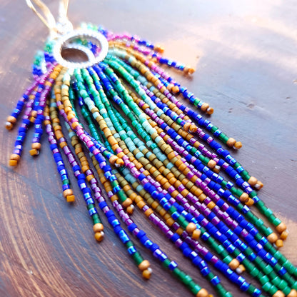 Aurora Beaded Fringe Earrings