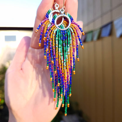 Aurora Beaded Fringe Earrings