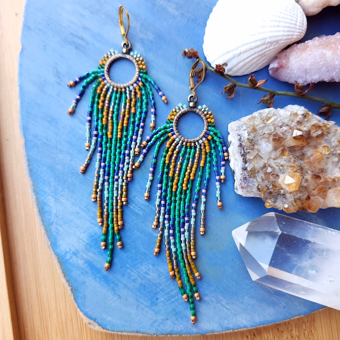 Ciara Beaded Fringe Earrings