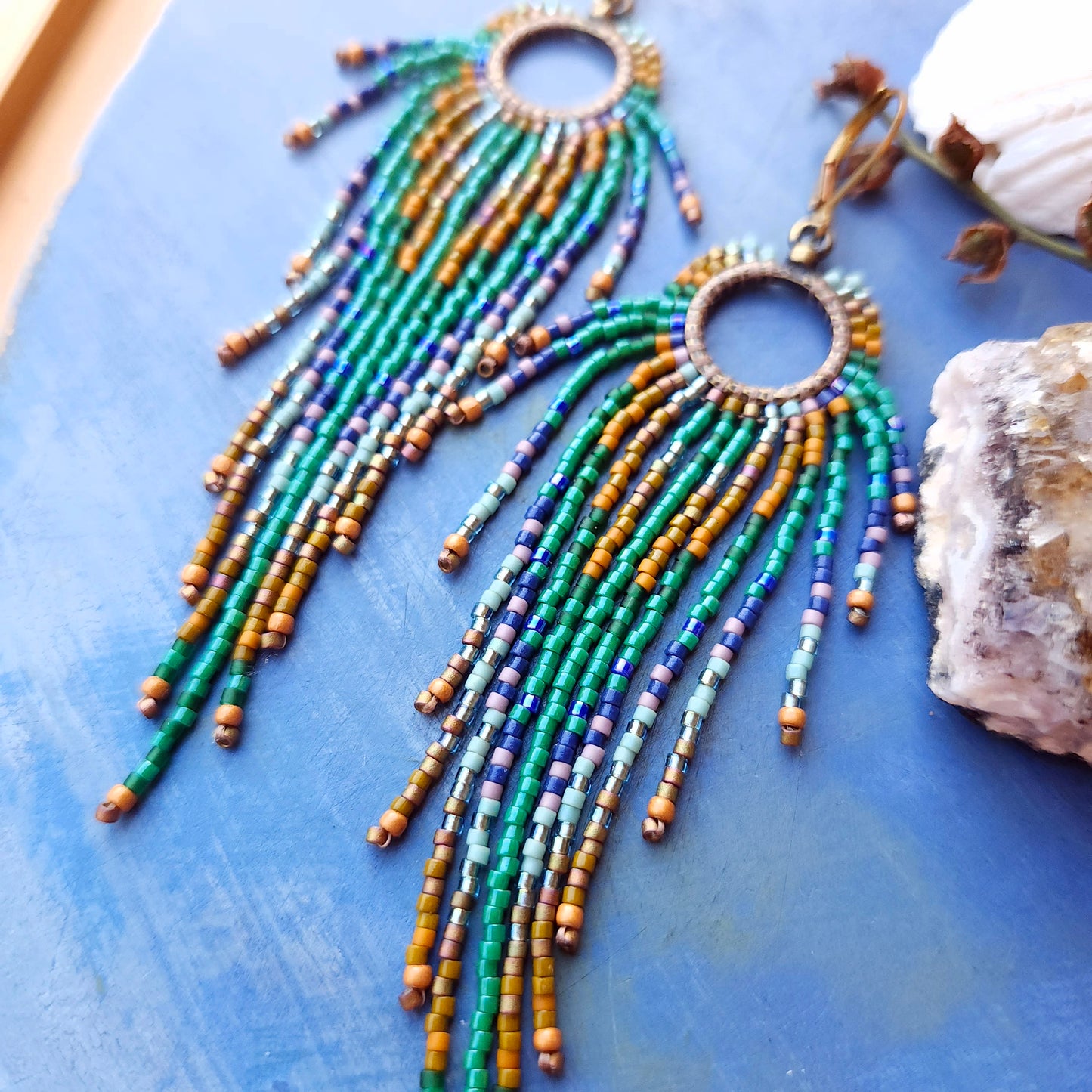 Ciara Beaded Fringe Earrings