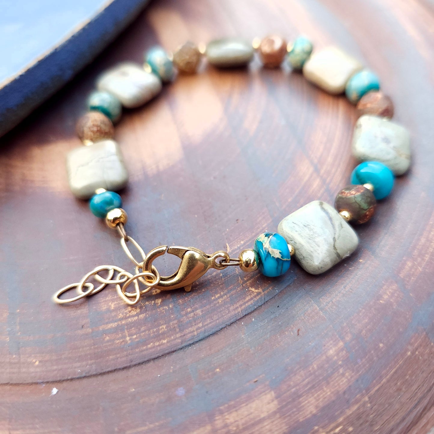 Silver Mist Jasper Chunky Bracelet