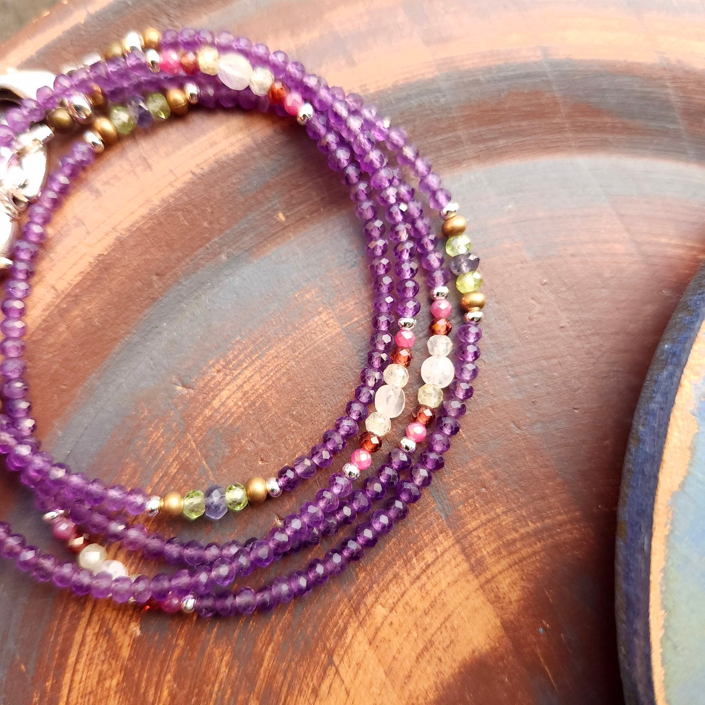 Deluxe Amethyst and Mixed Gem Wrap Bracelet