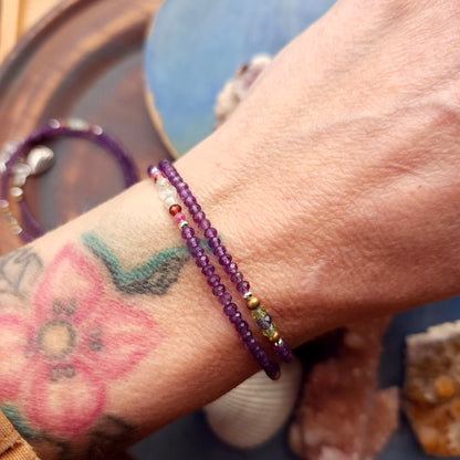 Deluxe Amethyst and Mixed Gem Wrap Bracelet