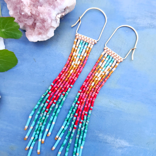 Flynn Beaded Fringe Earrings