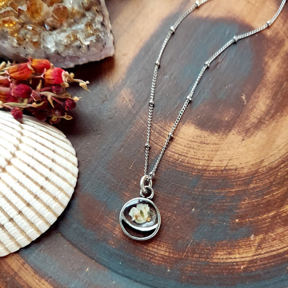 Little Moon Phase Necklace in Silver