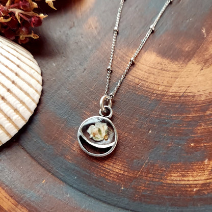 Little Moon Phase Necklace in Silver