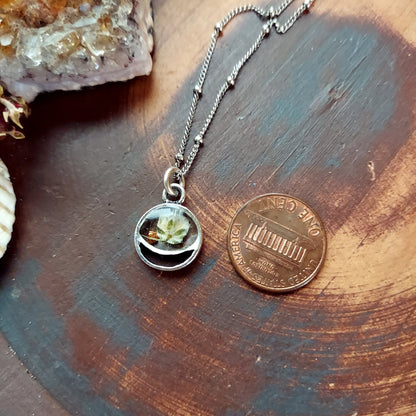 Little Moon Phase Necklace in Silver